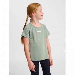 Basket Hummel Luna Top S/S Enfant Vert | 461238-442