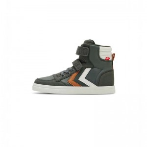 Basket Hummel Slimmer Stadil Leather High Jr Enfant Vert | 635135-494