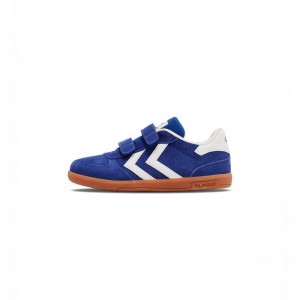 Basket Hummel Victory Suede Ii Enfant Bleu | 716067-744
