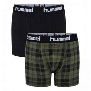 Boxer Hummel Nolan 2-pack Enfant Vert Olive | 109193-780