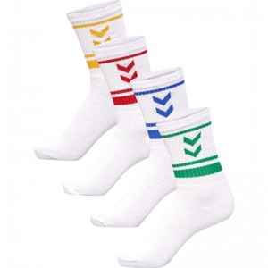 Chaussette Hummel 4 Pack Triple Stripe Crew Homme Blanche | 759925-310