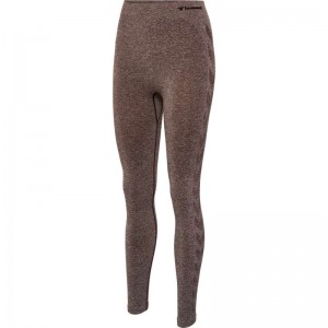 Collant Hummel Ci Seamless Mid Waist Femme Chocolat | 132978-350