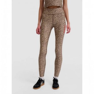 Collant Hummel Fast Mid Waist Femme Leopard | 935430-155