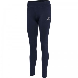 Collant Hummel Move Grid Cotton Femme Bleu Marine | 635066-304