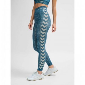 Collant Hummel Mt Drops Seamless Mw Femme Bleu | 227949-230