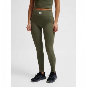 Collant Hummel Pulse Seamless Rib Mw Femme Vert Olive | 291302-081