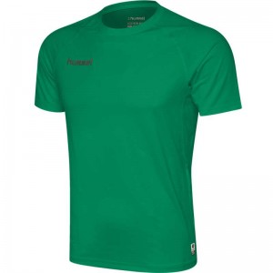 Couche De Base Hummel First Performance Jersey S/S Homme Vert | 108925-949