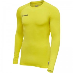 Couche De Base Hummel First Performance Jersey L/S Homme Jaune | 367103-861