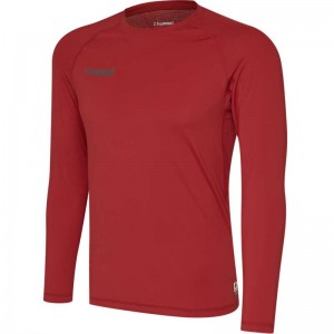 Couche De Base Hummel First Performance Jersey L/S Homme Rouge | 571851-253