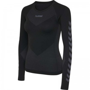 Couche De Base Hummel First Seamless L/S W Femme Noir | 834190-392