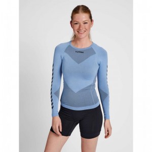 Couche De Base Hummel First Seamless L/S W Femme Bleu | 312608-018