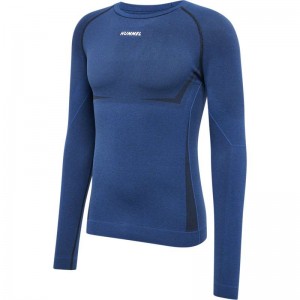 Couche De Base Hummel Te Mike Seamless L/S Homme Bleu Marine | 675706-127