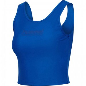 Debardeur Hummel Fast Cropped Femme Bleu | 756605-547