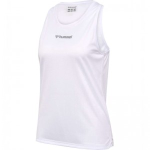 Debardeur Hummel Run Singlet S/L Femme Blanche | 069639-718