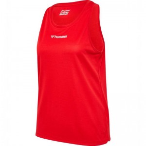 Debardeur Hummel Run Singlet S/L Femme Rouge | 707967-863