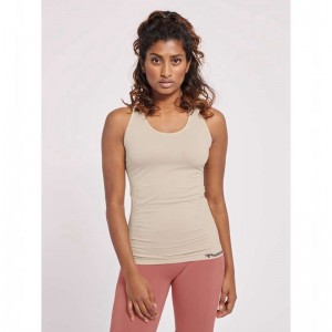 Debardeur Hummel Tif Seamless Femme Beige | 831325-746
