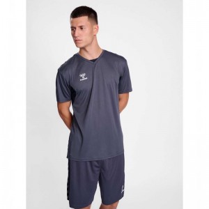 Maillot Hummel Essential S/S Homme Grise | 258508-216