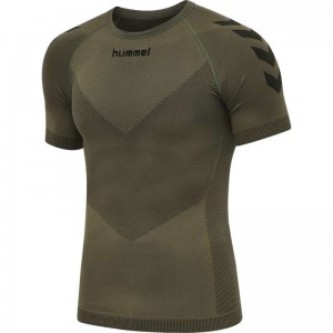 Maillot Hummel Hummel First Seamless S/S Homme Vert Olive | 275118-640