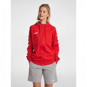 Pantalon Hummel Go Cotton Zip Femme Rouge | 885534-550