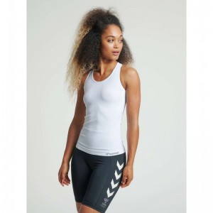 Pantalon Survêtement Hummel Tif Seamless Femme Blanche | 375943-062