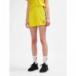 Short Hummel Authentic Pl Femme Jaune | 989719-456