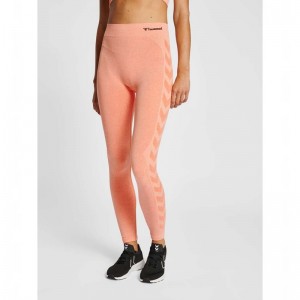 Short Hummel Ci Seamless Mid Waist Femme Corail | 190182-228