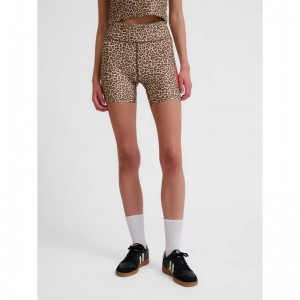 Short Hummel Fast Mid Waist Tight Femme Leopard | 926689-201
