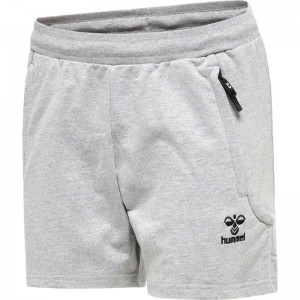 Short Hummel Move Grid Cotton Femme Grise | 709029-378
