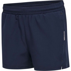 Short Hummel Move Grid Woven Femme Bleu Marine | 783813-140