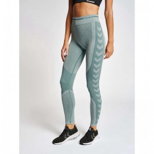 Short Hummel Mt Lulu Seamless Scrunch Femme Bleu | 390044-129