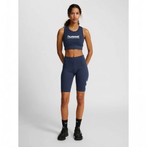Short Hummel Pulse Logo Mw Tights Femme Bleu | 363113-029