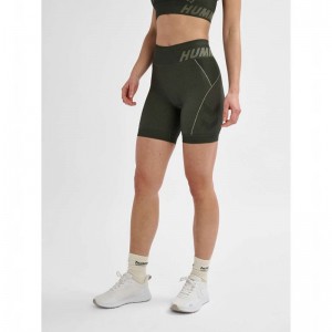 Short Hummel Te Christel Seamless Femme Vert | 976318-739