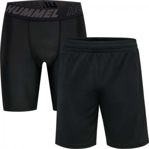 Short Hummel Te Topaz 2-pack Set Homme Noir | 923811-729