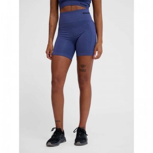 Short Hummel Tif Seamless Femme Bleu | 233831-386