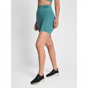 Short Hummel Tif Seamless Femme Bleu | 464167-697