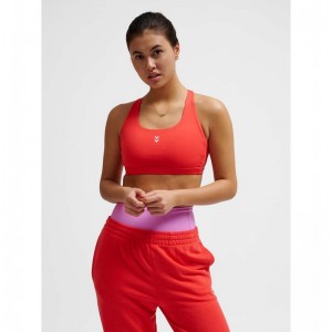 Soutien Gorge Sport Hummel Fast Impact Strap Femme Rouge | 689168-098