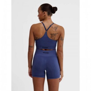 Soutien Gorge Sport Hummel Mt Define Seamless Padded Femme Bleu | 546302-762