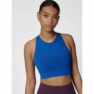 Soutien Gorge Sport Hummel Mt Leo Seamless Femme Bleu | 390834-529