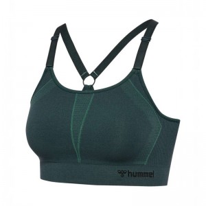 Soutien Gorge Sport Hummel Mt Power Seamless Femme Vert | 202365-402