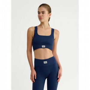 Soutien Gorge Sport Hummel Pulse Seamless Rib Femme Bleu Marine | 831266-336
