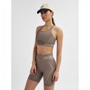 Soutien Gorge Sport Hummel Te Christel Seamless Top Femme Beige | 173580-401