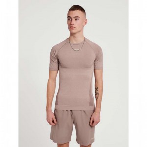 Soutien Gorge Sport Hummel Te Mike Seamless Homme Beige | 341761-836