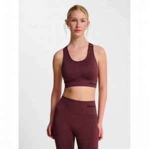 Soutien Gorge Sport Hummel Tif Seamless Top Femme Bordeaux | 035284-692