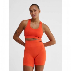 Soutien Gorge Sport Hummel Tif Seamless Top Femme Orange | 299028-267