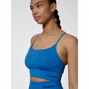 Soutien Gorge Sport Hummel Tiffy Seamless Top Femme Bleu | 059180-793