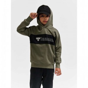 Sweat a Capuche Hummel Atlas Enfant Vert Olive | 915206-693