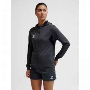 Sweat a Capuche Hummel Authentic Pl Zip Femme Noir | 292518-741