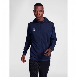 Sweat a Capuche Hummel Authentic Pl Zip Homme Bleu Marine | 169638-585