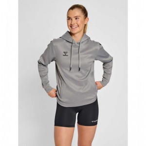 Sweat a Capuche Hummel Core Xk Poly Sweat Femme Grise | 723704-063