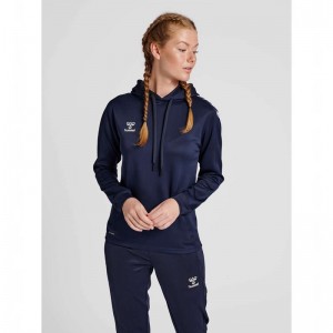 Sweat a Capuche Hummel Core Xk Poly Sweat Femme Bleu Marine | 248356-763